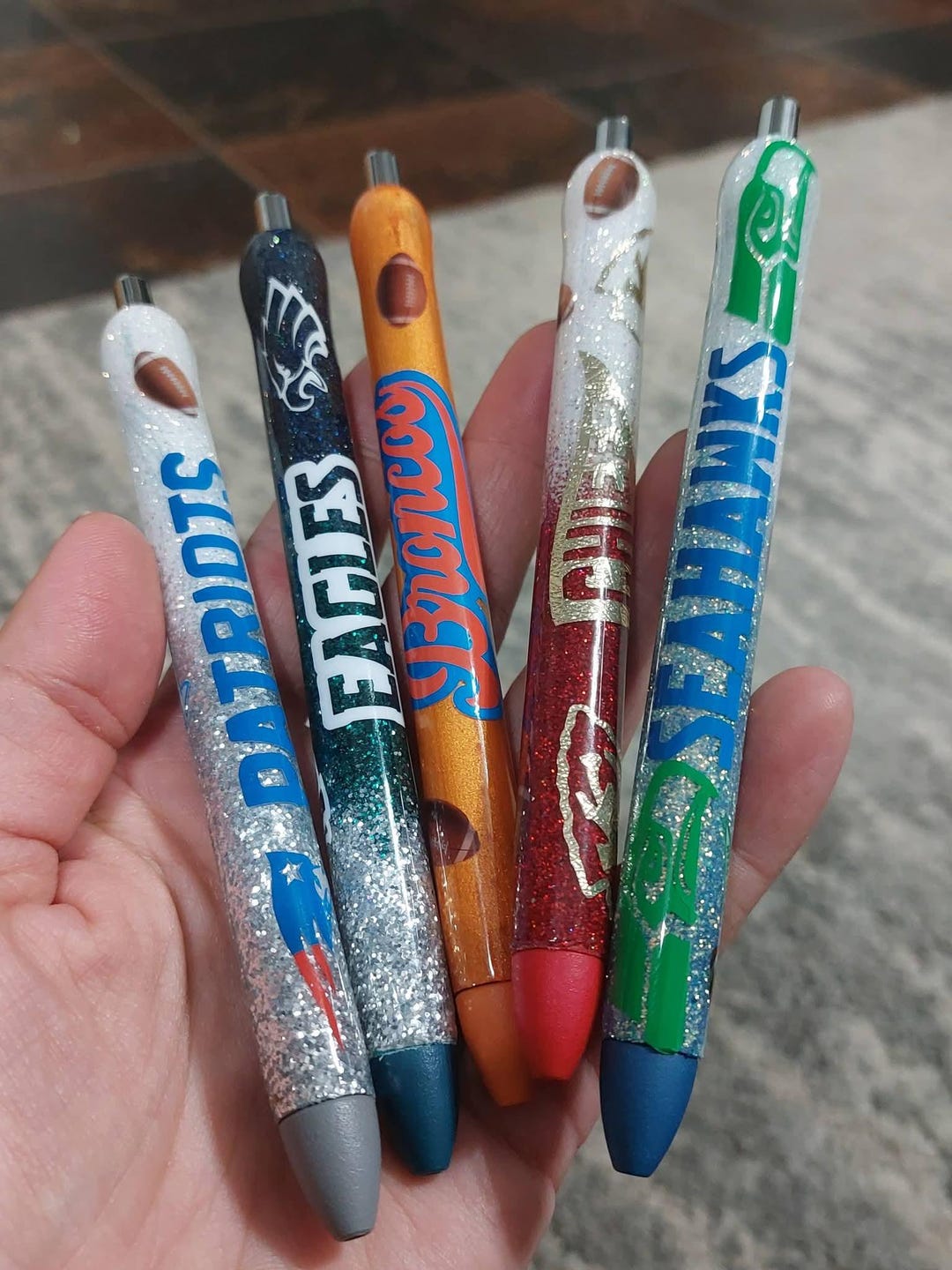 NFL Themed Glitter Pens - Etsy