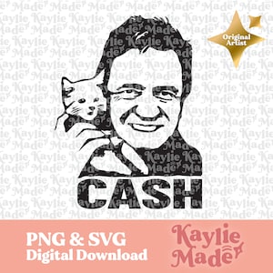 Johnny Cash SVG, Johnny Cash, Country Music svg, Johnny Cash png, Jesus and Jail, Cat svg, Kitten svg, willie nelson svg, country svg, Cash