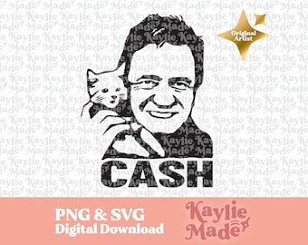 Johnny Cash SVG, Johnny Cash, Country Music svg, Johnny Cash png, Jesus and Jail, Cat svg, Kitten svg, willie nelson svg, country svg, Cash
