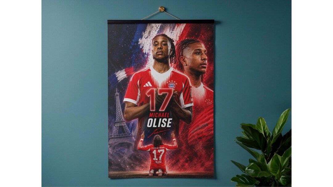 Michael Olise #17 Bayern Munich Poster | Football Wall Art