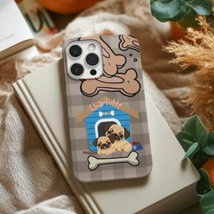 Fundas Kawaii Snap, adorables perros estilo anime, temática de cachorros en colores pastel, funda protectora para teléfono, regalo para amantes de los perros, accesorios para teléfono