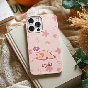 Bonita funda biodegradable para teléfono / Regalo ecológico, diseño floral, nombre personalizable, regalo para amantes de la naturaleza, funda para teléfono infantil