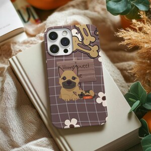 Funda para teléfono con diseño de perro, accesorios para mascotas, funda para teléfono "Hogar, dulce hogar", regalos para dueños de perros, funda para teléfono con un animal adorable