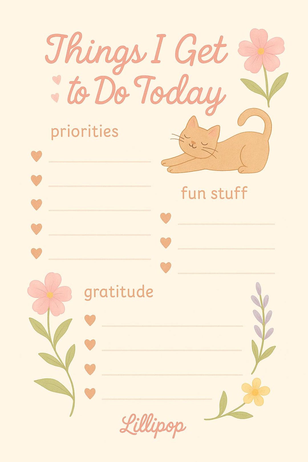 Feel-good To-do List Printable | “things I Get to Do Today” Pastel ...