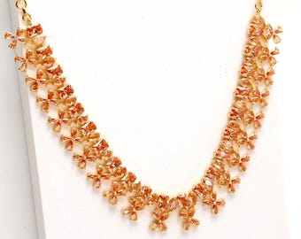 Yellow Sapphire Necklace Set, 22K Gold Plated