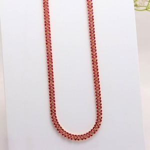 Handgemaakte 22K vergulde robijn haram | Traditionele Indiase ketting