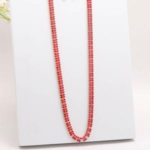 Ruby Haram Long Necklace Set |  Handmade 22K Gold Plated