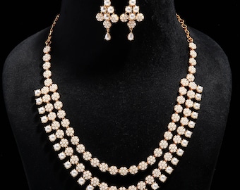 Pearl Necklace Set, 22K Gold plated Layered Jewelry