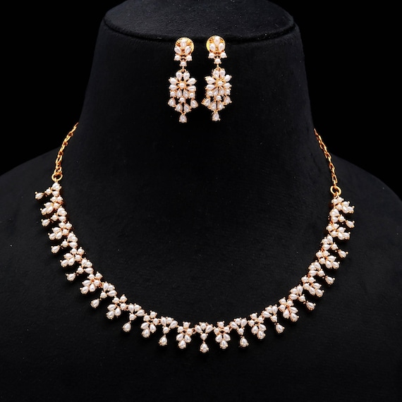 22K Gold Plated Pearl Necklace Set | Handcrafted Indian Jewelry