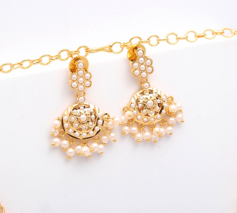 Pearl Addigai Necklace: South Indian Temple Jewelry, Gold Plated - Etsy