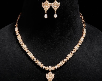Pearl Necklace Set : 22K Gold Plated