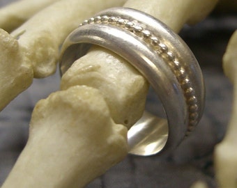 Sterling Silver Hamburger Stackable Ring