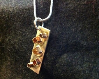 Silver Pendant with Brass Cubes