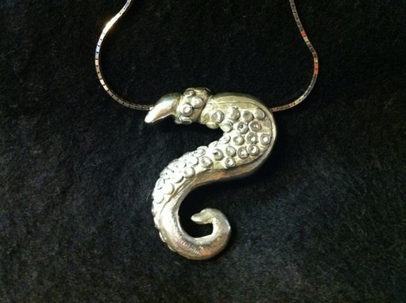 Kraken Silver Octopus Tentacle Pendant image 1