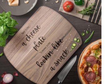 Engraved Charcuterie Board, Cute Snack-Themed Cheese Plate, Funny Cheese Board for Parties, Wedding Gifts and Celebrations, Kitchen Decor