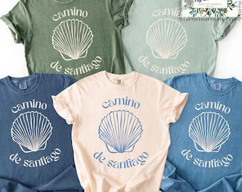 Buen Camino Shirt, Camino de Santiago Shell T-shirt, The Way of St James Tee, Gift for Pilgrims, Camino Gear, Group or Singles Camino Shirts