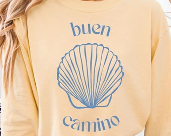 Buen Camino Comfort Colors Long Sleeve Shirt, Camino de Santiago Pilgrim T-Shirt, The Way of St James Tee, Group Camino Shirts