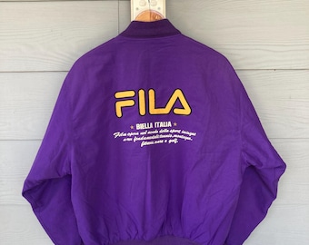 Vintage Fila Biella Italia: Blue Retro Big Logo Full Zip Lightweight - Size Medium