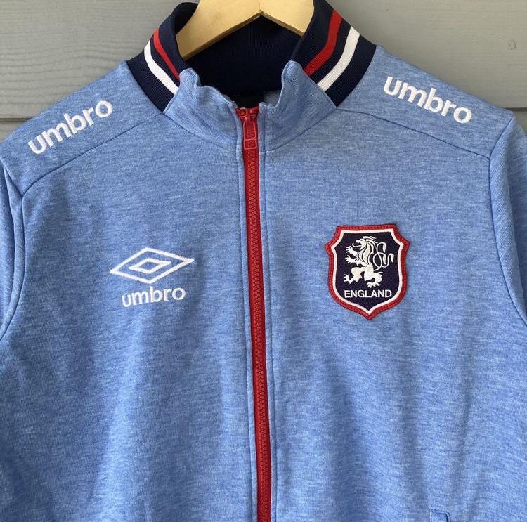 Vintage England Umbro: Blue Track Jacket Outfits Full Zipper