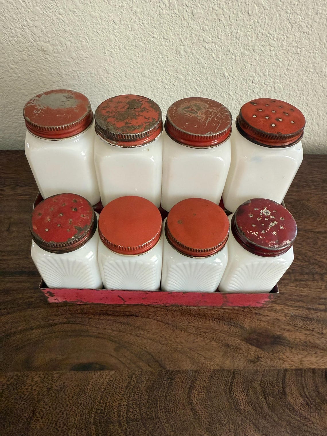 Milk Glass Spice Jars
