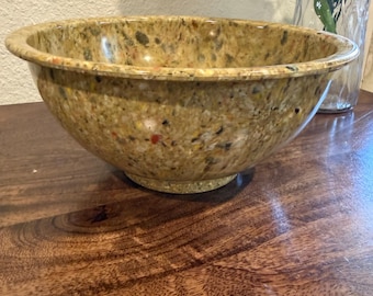 Vintage Texas Ware #118 Rührschüssel - grün gesprenkeltes Melamin - Mid-Century Melmac Küchengeschirr