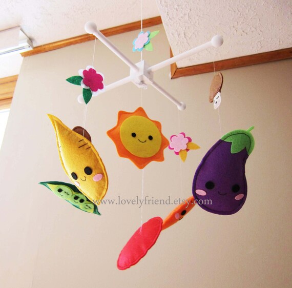 Items similar to Baby Crib Mobile Baby Mobile "Veggie Friends