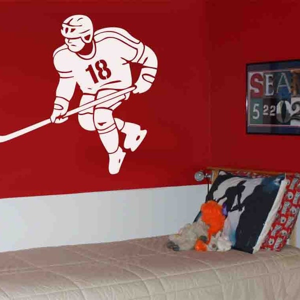 SALE 15% off - Hockey Skater - Vinyl Wall Decor