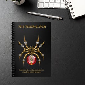 Steampunk Spider Notebook, Clockwork Design, Ruled Journal