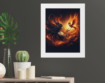 Phoenix Goddess Framed Art Print | Spiritual Mythical Artwork