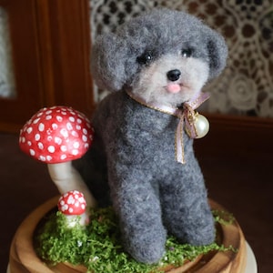 Mini felt wool dog,Felt wool crafts, Felt miniature, Small felt decorations, Gifts for her, gifts for dog lovers, Halloween, Dollhouse