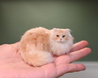 Custom Felted Cat Portrait – Wool Pet Sculpture, Pet Memorial
