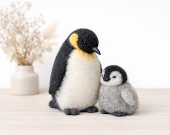 Figura de animal marino hecha de fieltro con aguja: pingüino, nutria, delfín, caballito de mar, beluga, tiburón y tortuga. Regalo artesanal de animales marinos. Decoración costera.