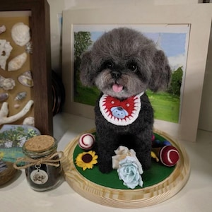 Mini felt wool dog,Felt wool crafts, Felt miniature, Small felt decorations, Gifts for her, gifts for dog lovers, Halloween, Dollhouse