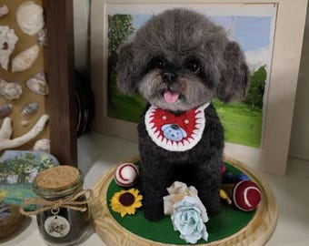 Custom Felted Pet Sculpture – Miniature Wool Dog Figurine