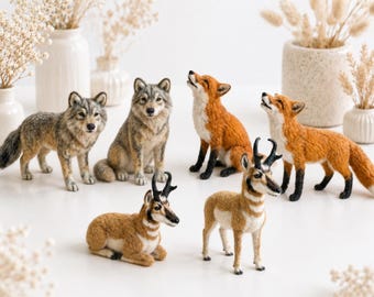 オオカミのリアルな動物のおもちゃ OOAK アートドール コピー 野生の犬