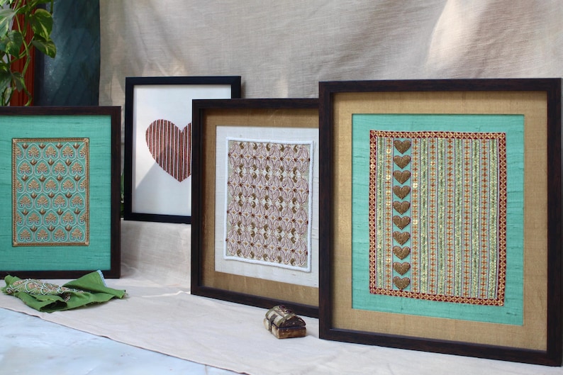 multiple frames by Kalavruti placed alongside to show the variety and the artistic depth of Kalavruti frames. Multiple frames for the same room which will increase the vibe of the room