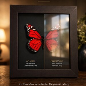 Framed textile art protected with premium glass to keep the embroidery clear and preserved, perfect as a luxury gift for husband, wife or partner.