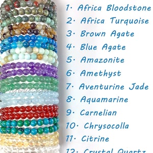 Gemstone Bracelet 7.5 inch Stretch 10mm Round Bead Bracelet Power Healing Energy Crystal Bracelet Personalized