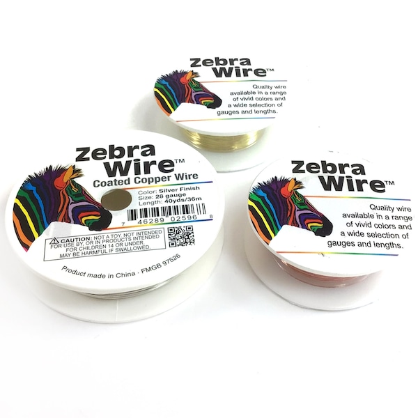 Zebra Wire 28ga 40yd/36m Silver Wire, Gold Wire, Copper Wire 28 gauge 40 Yard Braided Bead Thread Jewelry Making Jewelry Supply Beading Wire