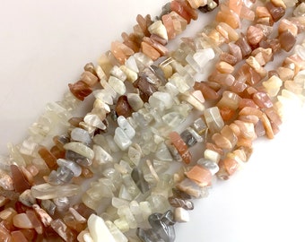 35 Natural White Moonstone Chip Beads Smooth White Moonstone Chip Bead Uncut Chip Bead Jewelery Supplies 3-7mm Polished Beads