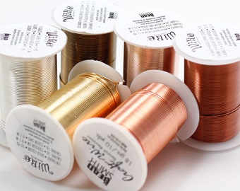 Gold Plated, 26 Gauge BEADNOVA Bare Copper Wire Tarnish Resistant Jewelry Making Wire