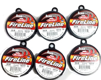 BeadSmith FireLine Braided Beading Thread | Crystal & Smoke, 50 Yard