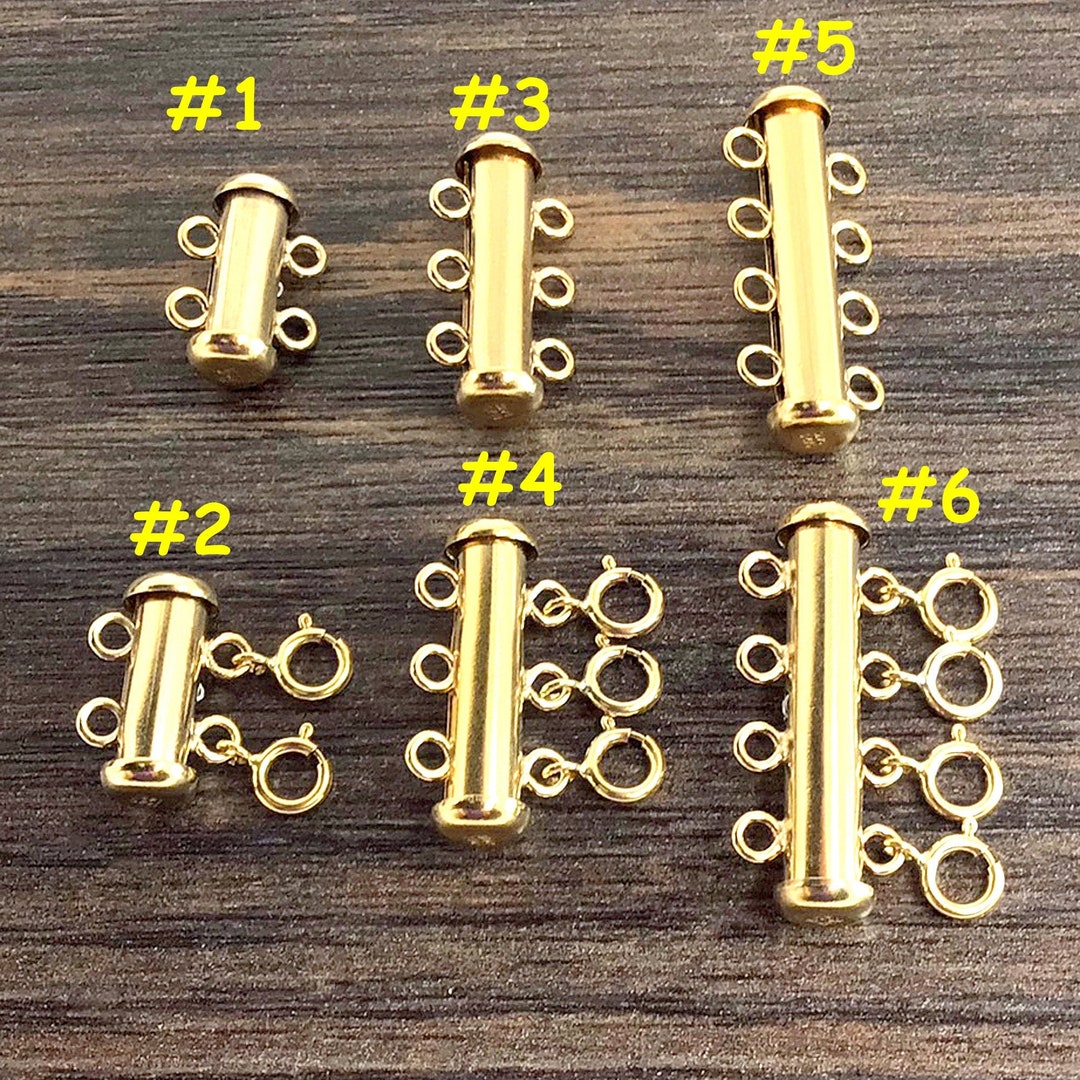 14K Gold Filled Bar Clasp, Gold Layering Necklace Clasp Dangler, Multi Strand Necklace Dangler 2