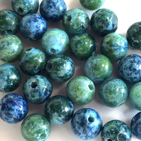 Chrysocolla Round Beads Natural Gemstone Smooth Loose Bead 4mm 6mm 8mm 10mm 12mm Sold by PCS 10 20 50 100 Wholesale Bulk