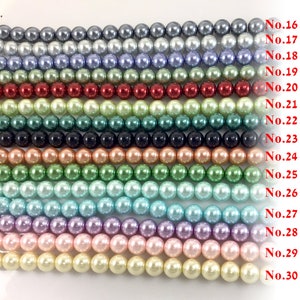 High Quality Multi Color Round Glass Pearl Beads 15 Strand Various Sizes 3mm, 4mm, 6mm, 8mm, 10mm, 12mm Wedding Pearls image 3