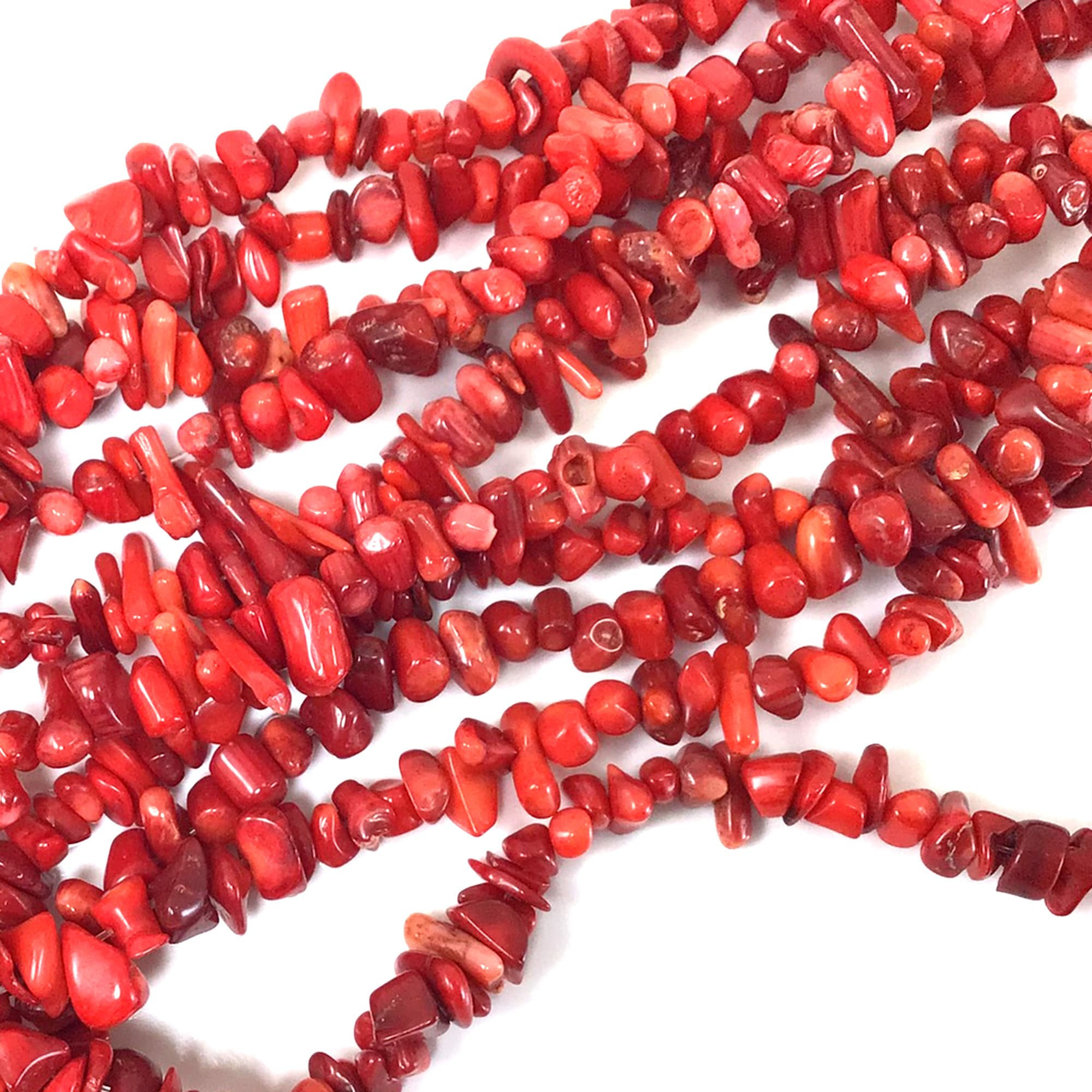 Red Coral Nugget Branch Chip Natural Gemstone Bead Assorted Stone