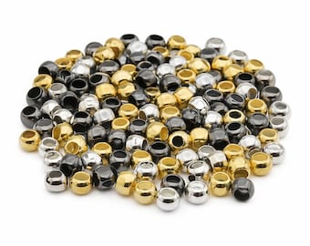 Size 1 BeadSmith Crimp Beads: Gold, Silver, Black Jewelry Findings (1.5 Grams)