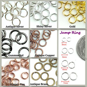 Open Jump Ring Thin Round Connector Attach Charm Clasp 4mm 5mm 7mm Jump ring 6mm 7mm 21 Gauge Gold,Brass,Copper,Silver Jewelry Findings