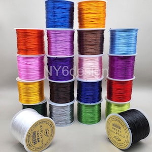 High Quality Japan Import Elastic Cord Crystal String for Beading Premium Stretch Polyester Thread -0.5mm, 150ft - 21 Color Options White