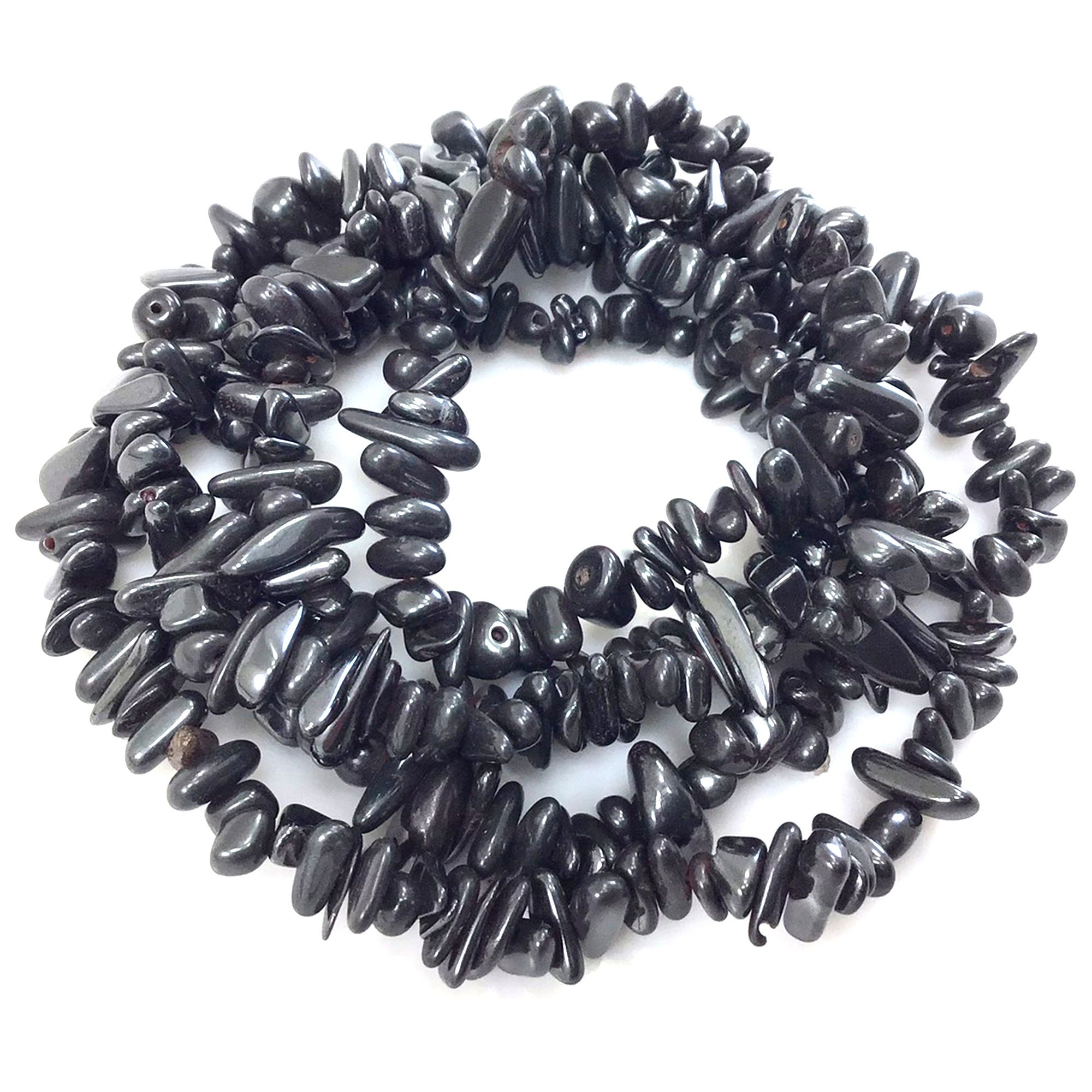Black Metal Hematite Chip Natural Gemstone Beads Assorted Etsy